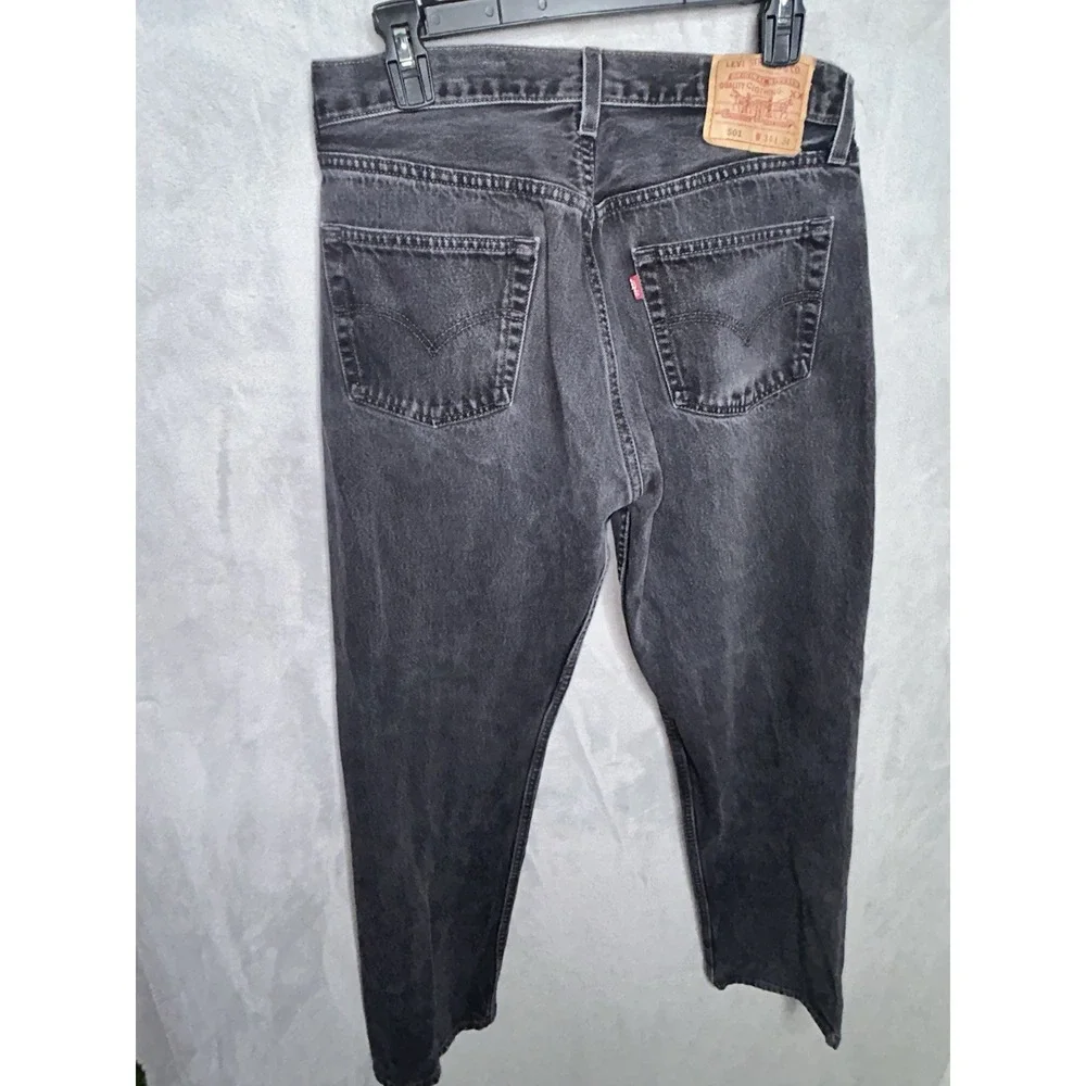 Vintage Levis 501 Jeans Men's 32x32 (Tag 34x34) Black Button Fly Made In USA